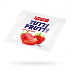 Съедобная гель-смазка TUTTI-FRUTTI для орального секса со вкусом земляники , 4гр