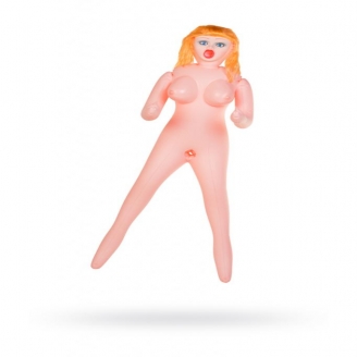 Кукла надувная Olivia, блондинка, TOYFA Dolls-X Passion, с тремя отверситями, кибер вставка: вагина-анус, 160 см