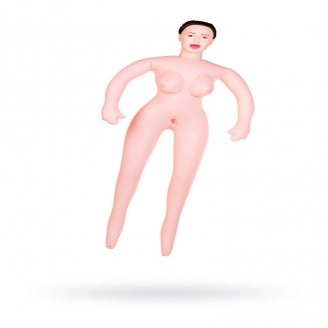 Кукла надувная с реалистичной головой,,брюнетка, TOYFA Dolls-X, в полный рост, с тремя отверстиями, кибер вставка вагина – анус, 160 см